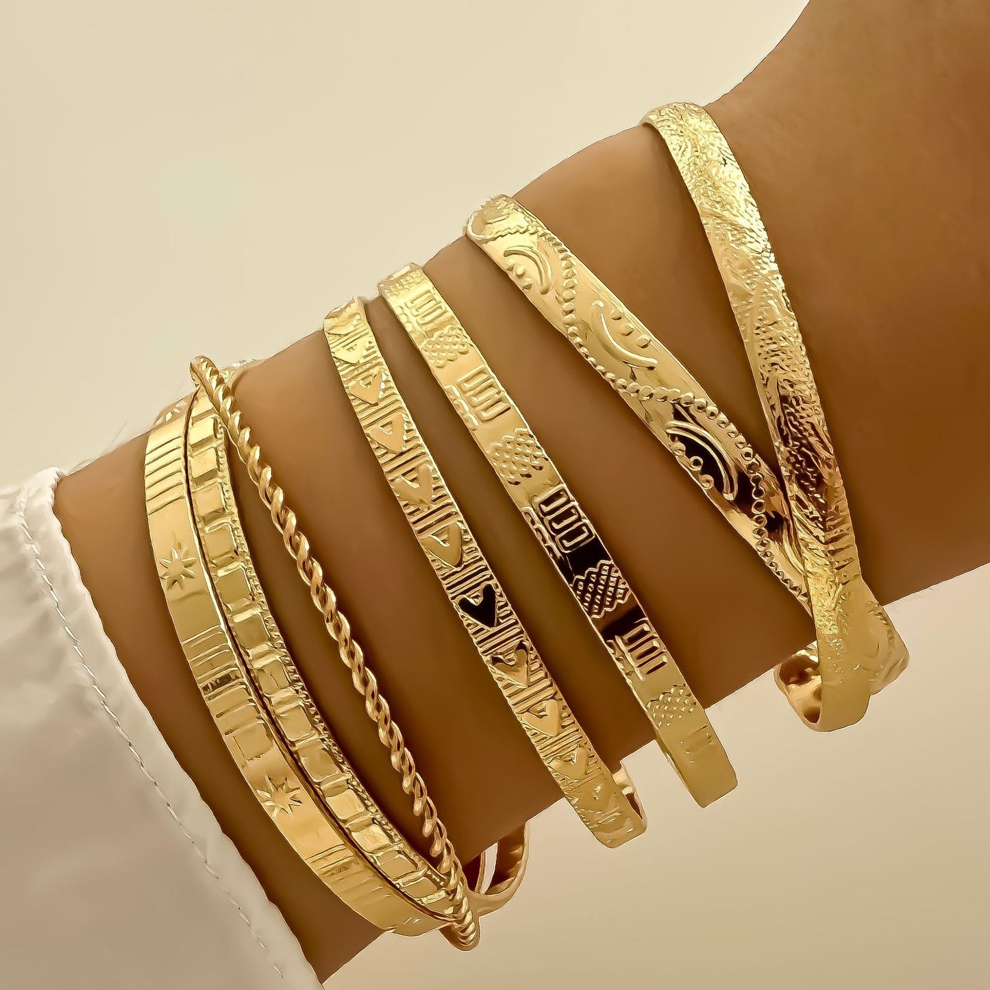 5-7pcs Bracelet Set Creative Simple Temperament Lady Twisted Hip Hop Style Bracelet