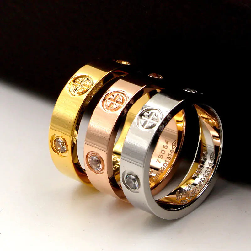 New Love Korean Style Cross Design Couple Rings