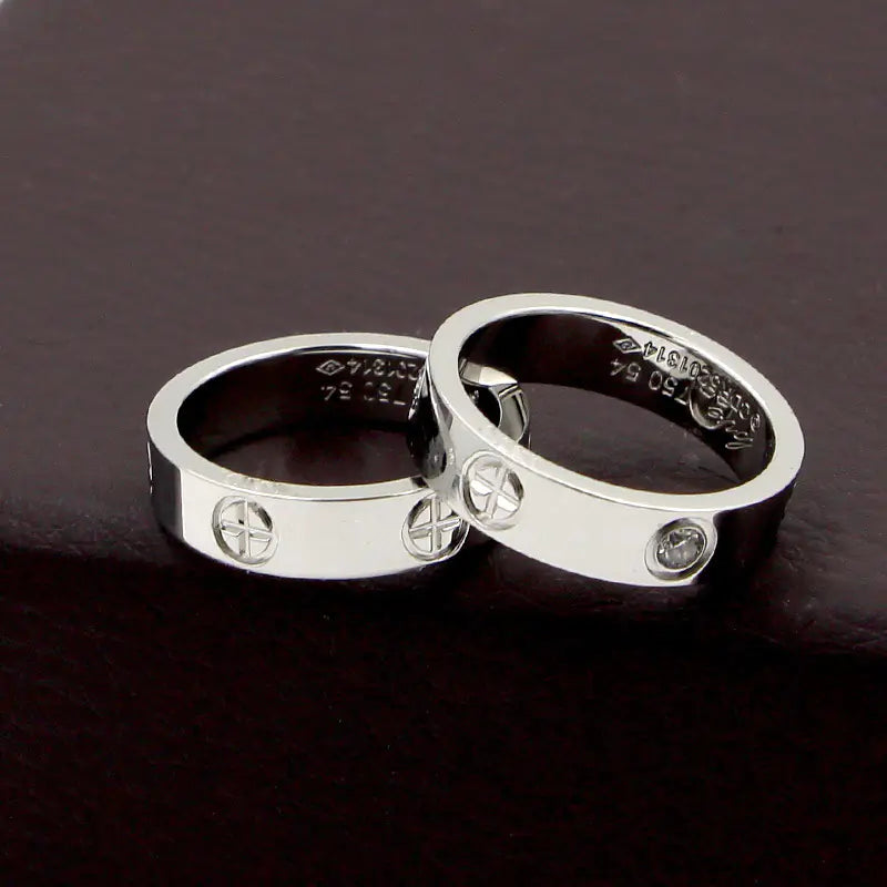 New Love Korean Style Cross Design Couple Rings