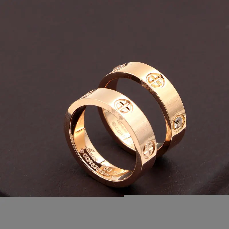 New Love Korean Style Cross Design Couple Rings
