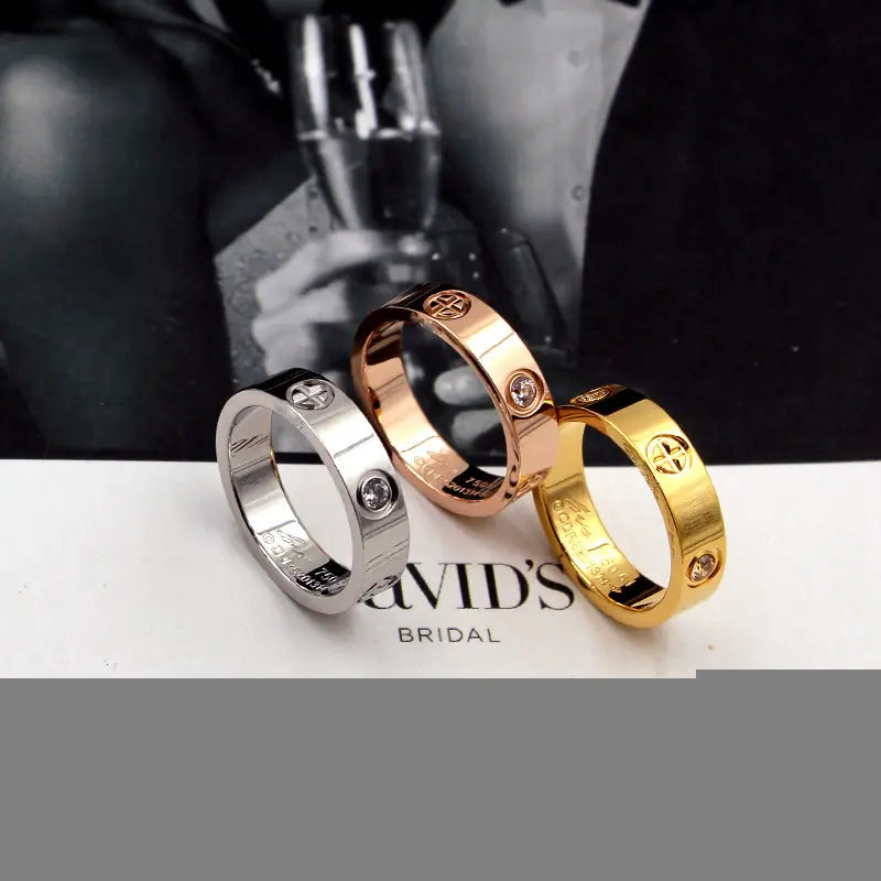 New Love Korean Style Cross Design Couple Rings